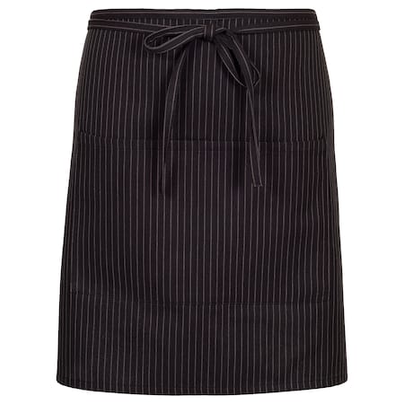 Deltaplus Waist Apron, Half Bistro, F28, Black White Pinstripe 33564